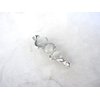 Platinum gray white stone silver metal alligator hair claw clip clamp for fine