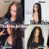 Pre-Divided Human Braiding Hair for Boho Braids Water Deep Wave Human Hair Bulk for Braiding Curly Human Hair for Boho Locs Boho Crochet Braids Human Hair Extensions (1B, 16"-80Strands)
