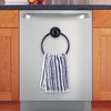 Magnetic Towel Ring Hand Towel Holder Towel Rack Towel Hook Hanger for Refrigerator, Kitchen Stove, Oven, Dishwasher, Sink, Laundry Washing Machine Black