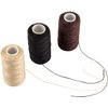 3 Rolls Hair Weaving Thread Cotton Sewing Thread Making Wig Clips in Hair Extension Hair Salon Weft Thick Thread with 3 Curved Needles (Mixture Colors)