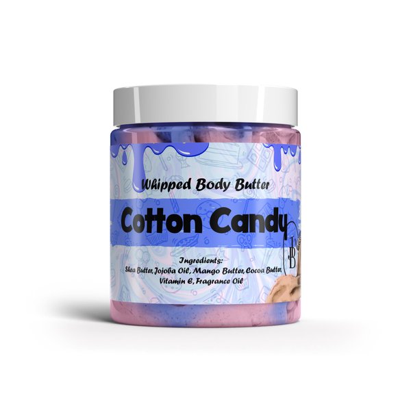 Jersey Botanical - Cotton Candy Whipped Body Butter 8oz. With Shea Butter Mango Butter Cocoa Butter Creamy Natural Smooth Long-lasting Intense Moisturizer