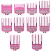 Clipper Guards Cutting Guides Compatible with Wahl Clipper with Metal Clip-from 1/16 Inch to 1 Inch(1.5-25mm)，10 Pack (Light Pink)