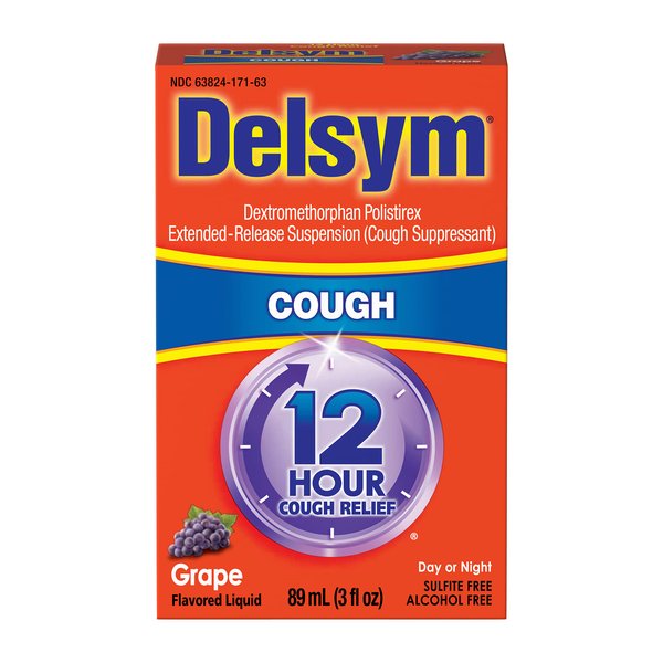 Delsym Cough Suppressant Liquid, 3 Ounce (Grape, Adult), 3 Fl Oz