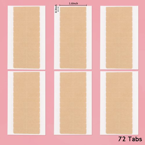 WENNALIFE Hair Extension Tape, Double Sided Replacement Tape Tabs for Tape in Hair Extensions No Residue Transparent Tape in Extension Replacement Tape, 72pcs 1.6x0.3 Inch/Piece