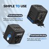Universal Travel Adapter, Unidapt International Plug Adapter with 4 USB Ports, Pin Converter Power Adaptor Charger for Travel in EU, UK, AU, US, Black
