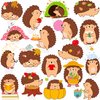 48pcs Hedgehog Cupcake Toppers for Hedgehog Birthday Party Decoration Cute Cartoon Hedgehog Theme Cupcake Picks for Woodland Party Supplies Forest Animal Baby Shower Decorations