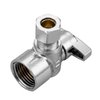 Minimprover 2 Pack Premium Brass Chrome plated 1/2" FIP Female Thread x 3/8 Inch OD Compression Quarter Turn Water Angle Stop Valve Shut Off