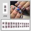 Halloween Short Press on Nails Square Fake Nails Scary Movie Characters Bloody Halloween Glue on Nails False Nails with Designs Holiday Halloween Manicure Art Decorations for Women 24Pcs