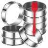 8Pack 4 Inch English Muffin Rings Crumpet Rings Stainless Steel Double Rolled Tart Rings, Round Metal Cooking Pastry Ring Molds for baking
