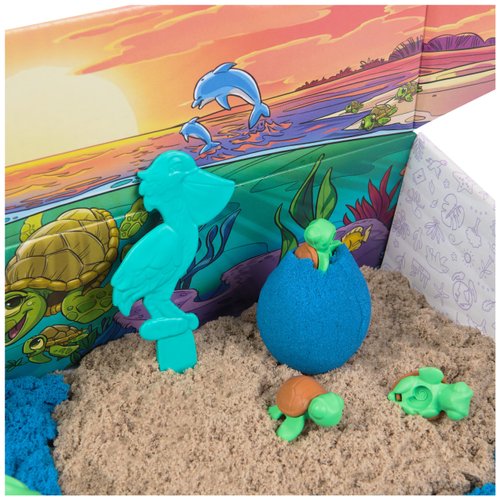 Kinetic Sand, Project Planet Turtle Beach, 14oz Play Sand, Tools & Molds, Sustainably Minded Eco Friendly Materials, Christmas Gifts for Kids Ages 3+