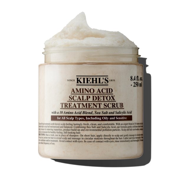 Kiehl's Amino Acid Scalp Scrub Detox Treatment, Gentle Detoxifying & Exfoliating Scalp Scrub, Salicylic Acid & Sea Salt, Paraben-Free, Sulfate-Free and Silicone-Free, For All Scalp Types - 8.4 fl oz