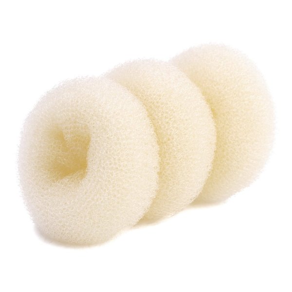 AJOY 3 Pcs Mini Size Blonde, Small Bun Maker for Kids, Sock Bun Donut for Thin Hair, Doughnut Bun Form Toddler for Girls, Dance, Child, Ballet, Ballerina Etc., 2-2.6 Inch