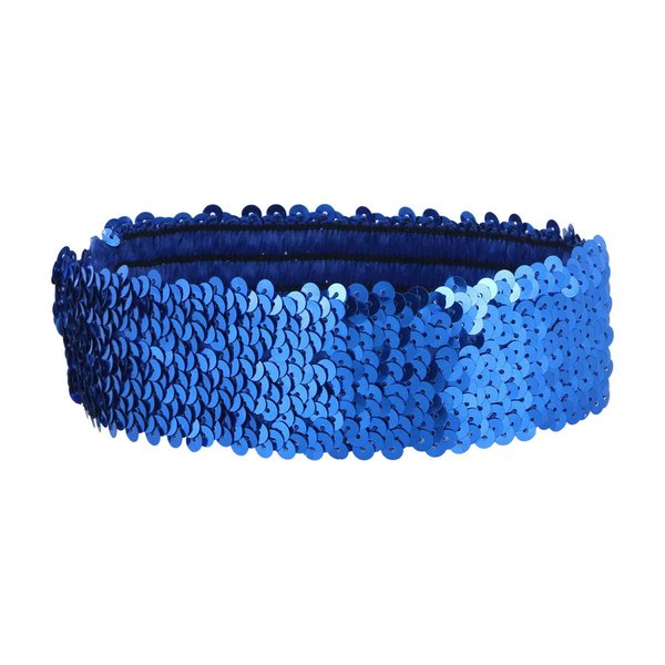Beaupretty Sports Headband Sparkly Sequin Headband,Fashion Sports Hairband Glitter Head Band Elastic Bling Hairband for Women Girls,Blue Football Headband