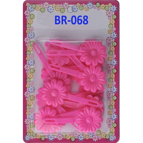 Tara Girls Super Cute Self Hinge Plastic Mulit Design Hair Barrettes Selection. 18 pc N.Sunflower(hot pink Pink). Flower size 1.25 inch * 1.25 inch