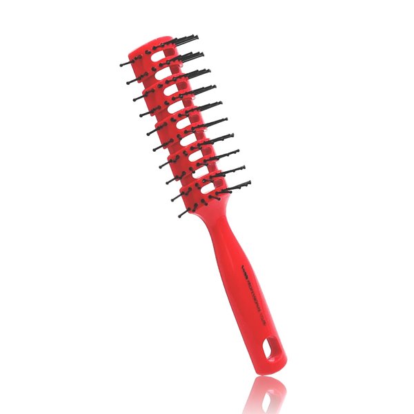 VESS Styling Ceramic Hair Brush 9-row Round Type, for Bow and Styling Made in Japan (No.80 Red)