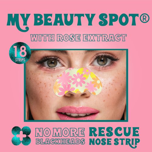 My Beauty Spot Nose Strips for Blackheads 18 Pcs Nose Pore Strips Blackhead Remover For Face in Fun Colorful Designs