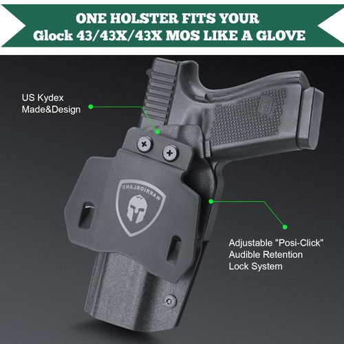 OWB Kydex Holster Optics Cut: Compatible with Glock 17 Gen 3-5 & G22/31 Gen 3-4 Pistol, Outside Waistband 1.75 Inch Paddle G17 Holster Open Carry, Posi-Click Retention, Right Hand