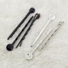 50 Pcs Hair Bobby Pins Hair Clips with Blank Round Tray Hair Pins Hairpin Cabochons Bases for DIY Crafts Black