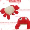Bleu Bath (2 Pack) Animal Body Scrubber Natural Linen Shower Ball for Toddler Kids Gentle Exfoliating Bath Sponge Loofah Pouf in Yellow Starfish Red Crab with Cute Big Eyes Design