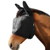 Harrison Howard UV-Proof Multi-Function Fabrics Thick Fleece Padding Horse Fly Mask Half Face with Ears Black Yearling Small