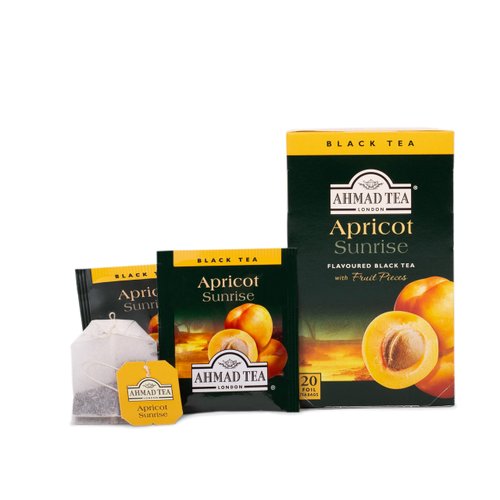 Ahmad Tea Black Tea, Apricot Sunrise Teabags, 20 ct (Pack of 6) - Caffeinated & Sugar-Free