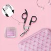 Eye Lash Curler with 6PCS Extra Replacement Strips, Whalrace Superior Curling Effect Eyelash Curlers, Easy & Comfortable to Grip and Use-Gpink