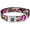 Buckle-Down Seatbelt Buckle Dog Collar - Camo Pink - 1" Wide - Fits 9-15" Neck - Small