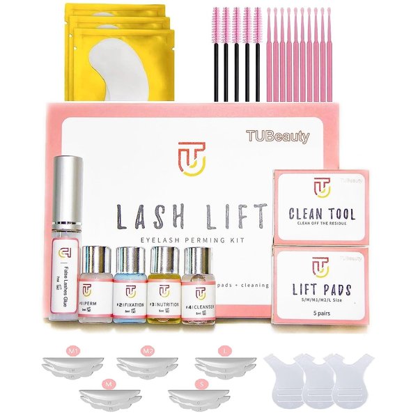 Lash Lift Kit Upgraded Version Glue Complete Eyelash Perm Kit 2024, for Professional Eyelash Lash Extensions, Lash Lifts, Lash Curling, Semi-Permanent Curling Perming Wave TUBeauty