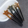 Handmade Buffalo Horn Hair Fork, Chopstick Hair Pins for Long Hair, Chignon, Accessories, Anti-Static Pocket Hair Stick, Gift For Women Mom Wife Daughter Girl, Mothers Day, Birthday (Flower)