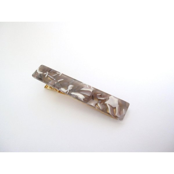 Generic 2 1/2 inch tan white gray multi-color marbled alligator hair clip barrette