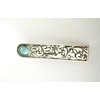 Generic Turquoise blue stone silver metal boho native alligator hair clip for thin fine