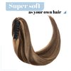 SEGO Claw Clip Ponytail Extension Human Hair Clip in Ponytail Hair Extensions 100% Real Human Hair Pony Tails Hair Extensions Long Straight For Women 14 Inch Medium Brown&Dark Blonde 105 Gram