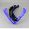 Black Navy Blue Royal Blue set pack 3 banana hair clips comb claw teeth plastic 7inch long around the curve 80s style 5.5 inch straight line