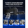 Orion Motor Tech 19pc Chain Brake Tool Kit with C Frame 3 Anvils 5 Break Tips, Dirtbike ATV Bicycle Motorcycle Chain Tool Chain Link Removal Tool Chain Rivet Tool for Cam & 25 to 630 Chains