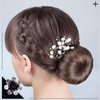 Rustark 40 Pcs Black Crystal Hair Pins Rose Flower Rhinestone Hair Clips U Shaped Hair Pins Bobby Pins Bun Hairpins for Wedding Bridal Women Hair Jewelry Accessories with Storage Case