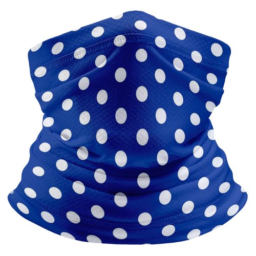 Bandana.com Royal Blue Polka Dot Tube Headband Cooling Headband, Sports Headbands Unisex, Moisture Wicking - Single Piece