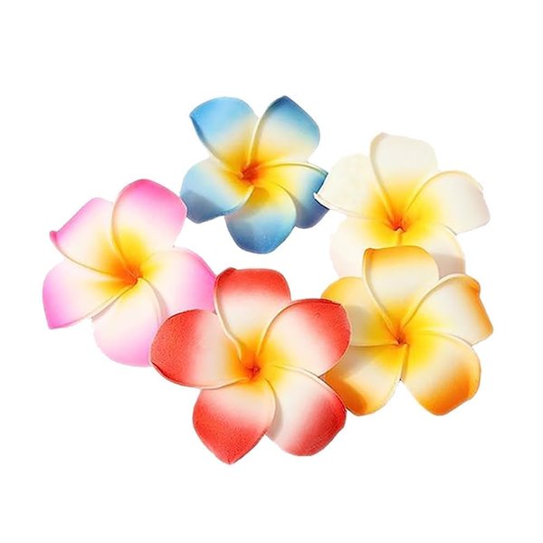 10Pcs Multicolor Hawaii Plumeria Flower Clips Hawaiian Flower Hair Barrettes Beach Party Hair Clips Artificial Tropical Flower Hairpins for Wedding 7cm，Clips and Barrettes
