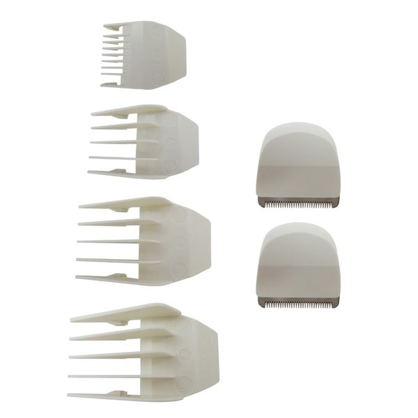 Gxcdizx Latest Version 2pcs Clipper Replacement Blade, Replacement Hair Blade w/4x Comb Cutting for Snap On Wahl Pea-nut Hair Clipper #2068-300,8663, White