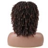 LEEMASING Black Women Men Short Dreadlock Wig Synthetic Wigs Afro Curly Wig For Halloween Costume Party Dating (Coffee)