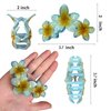 Bmobuo Flower Hair Clips 6Pcs Flower Claw Clips Cute Hair Clips for Women Hawaiian Flower Hair Clips for Thick Hair, Summer Essentials Beach Hair Accessories
