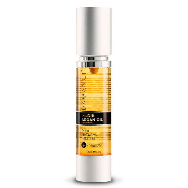 DAMANCI Elixir Argan Oil, Heat Protectant Oil and Leave In Conditioner for Hair Repair, Heal Split Ends and Control Frizz, No Oily Residue (1.7 oz)