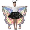 WhiteUniQoon Butterfly Costume Halloween Costumes for Girls Kids, Butterfly Wings Costume Cape Shawl for Girls Fairy Wing, 011
