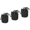 PATIKIL Camera Lens Bag, 3 Pcs 3.1" ID x 3.9" H Drawstring Lens Pouch with Thick Protective Neoprene, Lens Case for DSLR Camera Lens, Water Coffee Cups Black