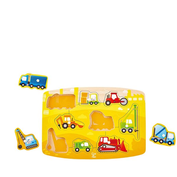 Hape Construction Peg Puzzle Game, Multicolor, 13cm x 5.1cm