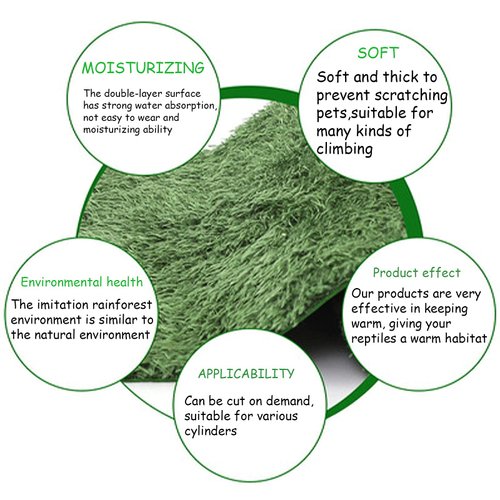 kathson 2 PCS Reptile Carpet Mat Terrarium Bedding Substrate Liner Mat Imitation Rainforest Crawler Mats for Snakes Bearded Dragon Gecko Chameleon Turtles Iguana