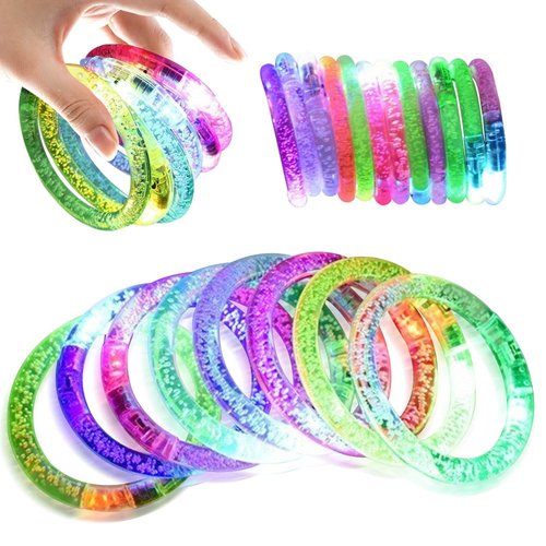 M.best 12pcs Glow Bracelets with 12pcs Spare Batteries Glow in The Dark Bracelets Toys for Party Favors