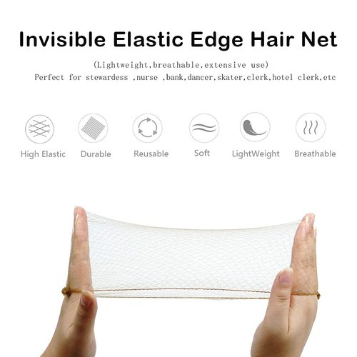 Invisible Hair Nets and U Shaped Hair Pins Set/Hair Bun Shaper Set with 50Pcs Elastic Edge Mesh Hair Nets and 10Pcs Positioning U Shaped Hair Pins for Women Hair Bun(Blonde)