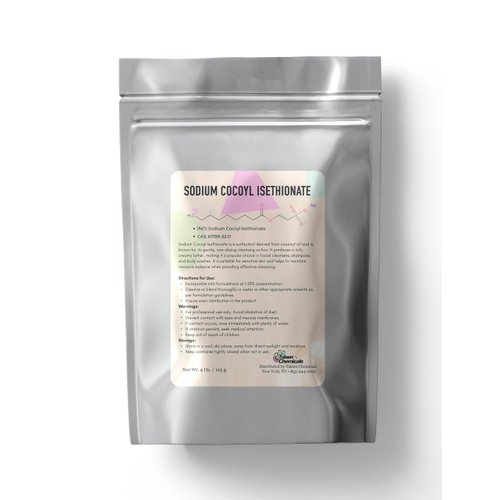 Sodium Cocoyl Isethionate Powder - Cosmetic Grade - 4 Oz / 113 g - Mild Surfactant for Soap Making, Lotion Making, DIY Cosmetics, Haircare, Bath Bomb Making - SCI Powder by Talsen Chemicals