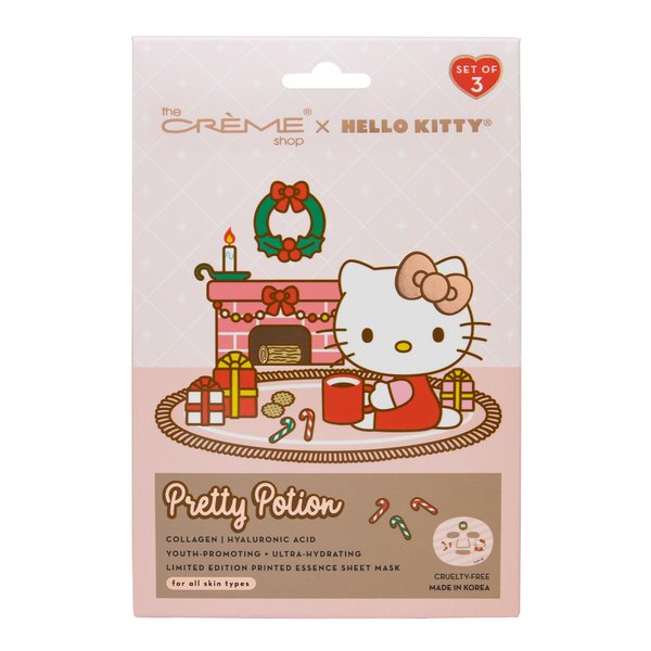 The Crème Shop x Hello Kitty Pretty Potion Limited Edition Essence Sheet Mask | Korean Sheet Mask | Holiday Gifts for Women | Stocking Stuffers (3 Pack)