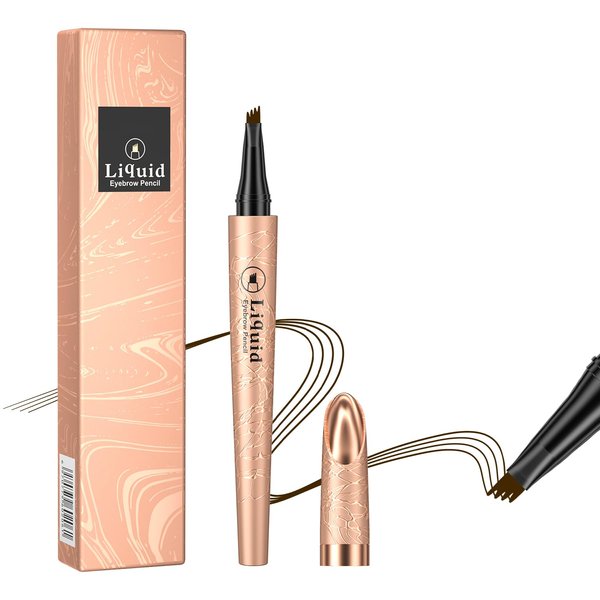 Microblading Eyebrow Pen,3D Waterproof Microblading Eyebrow Pencil, Eyebrow Magic Pen Eyebrow Microblading Pen Eyebrow Pen Waterproof&Smudge-proof Creates Natural Looking Brows (Dark Brown)